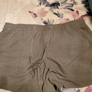 Gap Casual Drawstring Linen Shorts - Olive